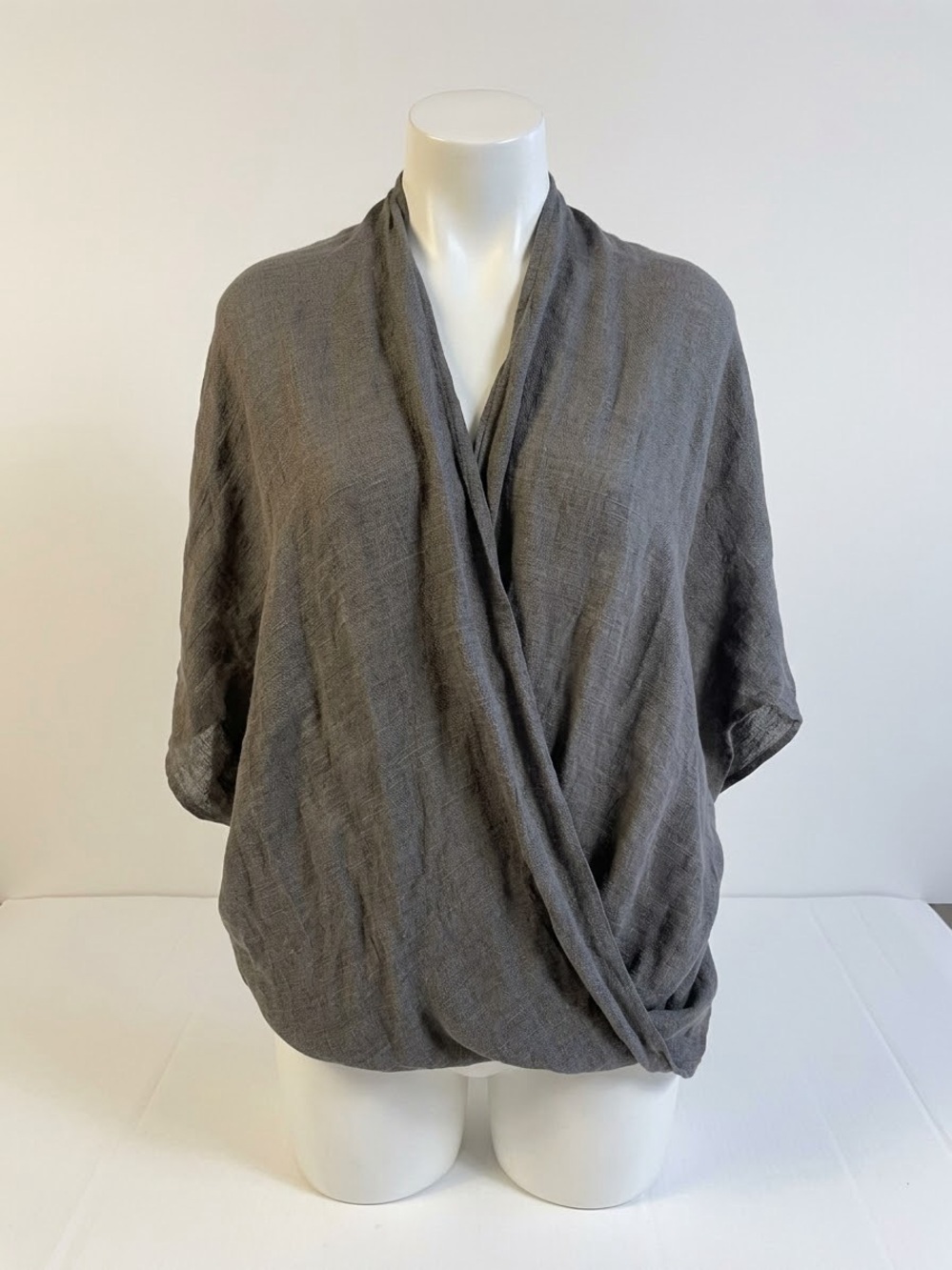 Favlux Women's Metallic Shimmer Open-Front Draped Wrap Cardigan – Size Large